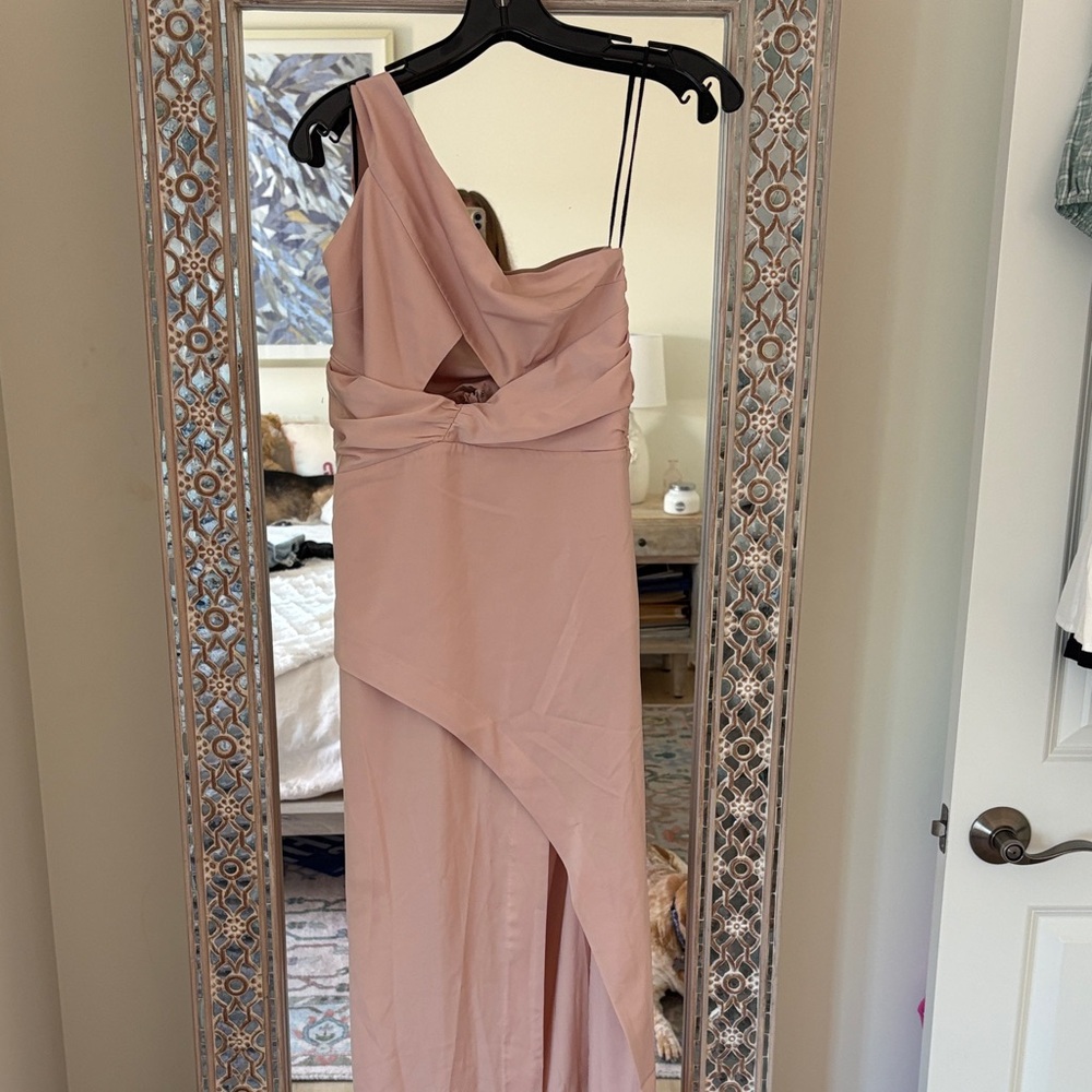 NBD Blush One-Shoulder Dress